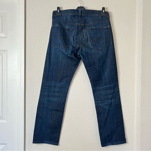 7 For All Mankind The Standard Straight Dark Wash Jeans Size 33 - Picture 7 of 13